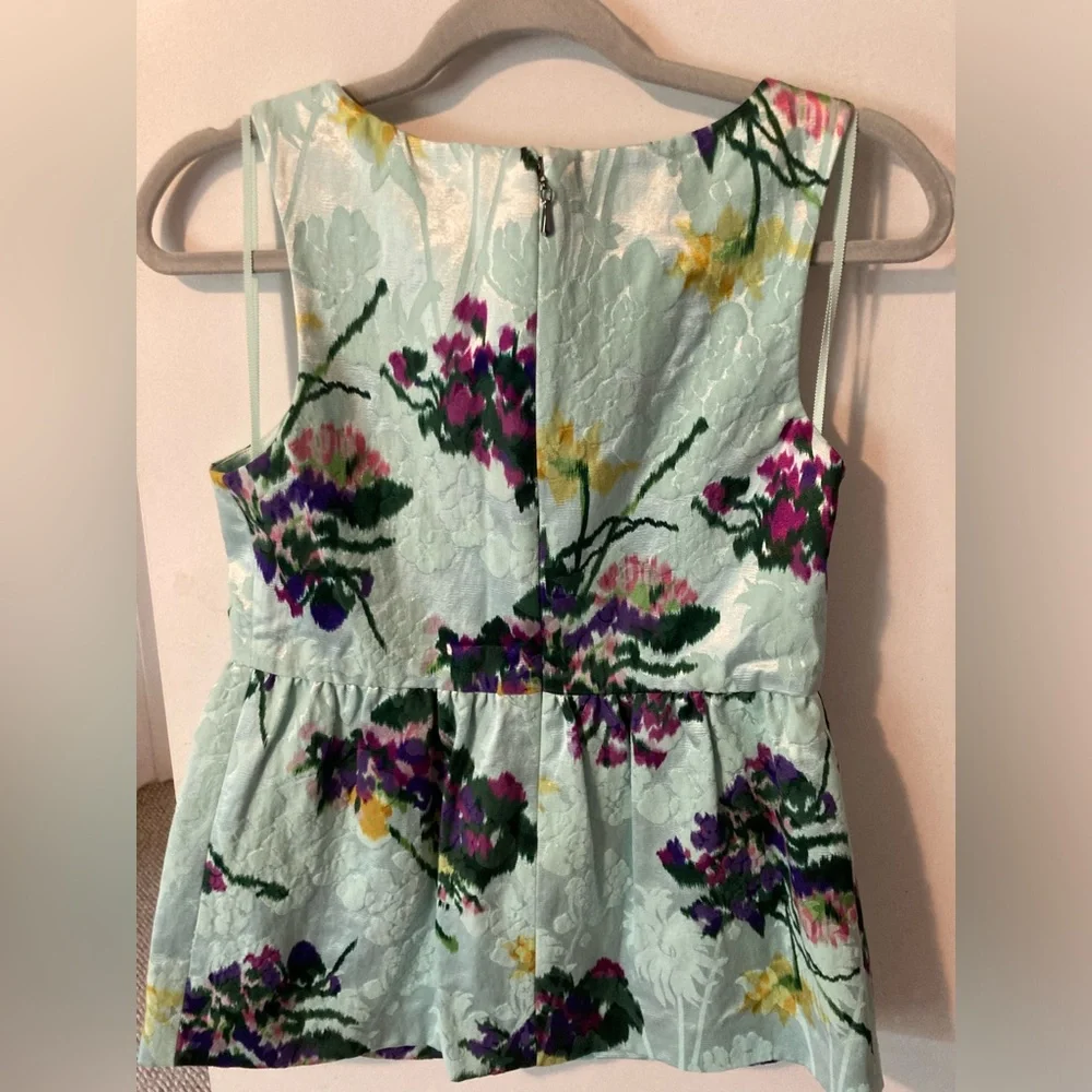 Anthropologie Leifsdottir Brocade Peplum Tank size 2 - Picture 3 of 10